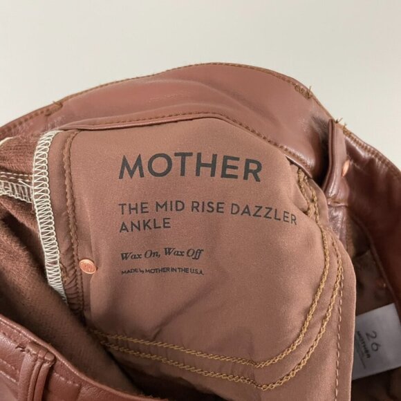 Mother The Mid Rise Dazzler Ankle Pants in Wax On Wax Off Friar Brown Size 26 - Picture 4 of 9